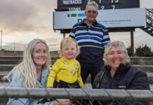 Supporters gather to cheer on women’s grand final