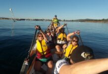 Sunny morning greets dragon boaters
