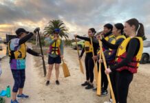Paddling in the canals