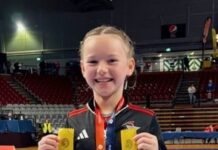 Gymnasts beam at gold wins