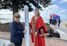 Peace message on foreshore