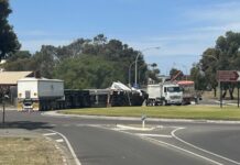 Truck roll at roundabout