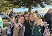 Students walk safely to school