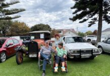 Vintage cars on display