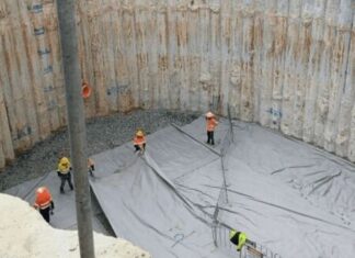 Desalination shaft excavated