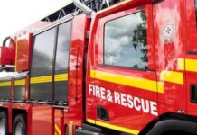 Blaze from electrical fire